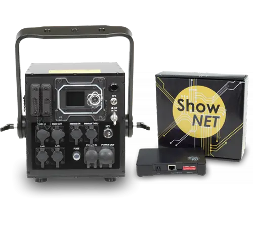 Laserworld ShowNET interface internal in laser and external with packaging