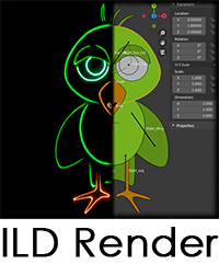 ILD Render Logo - dynamische Laserausgabe von Blender und Inkscape