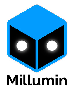 Millumin logo - video mapping, laser mapping