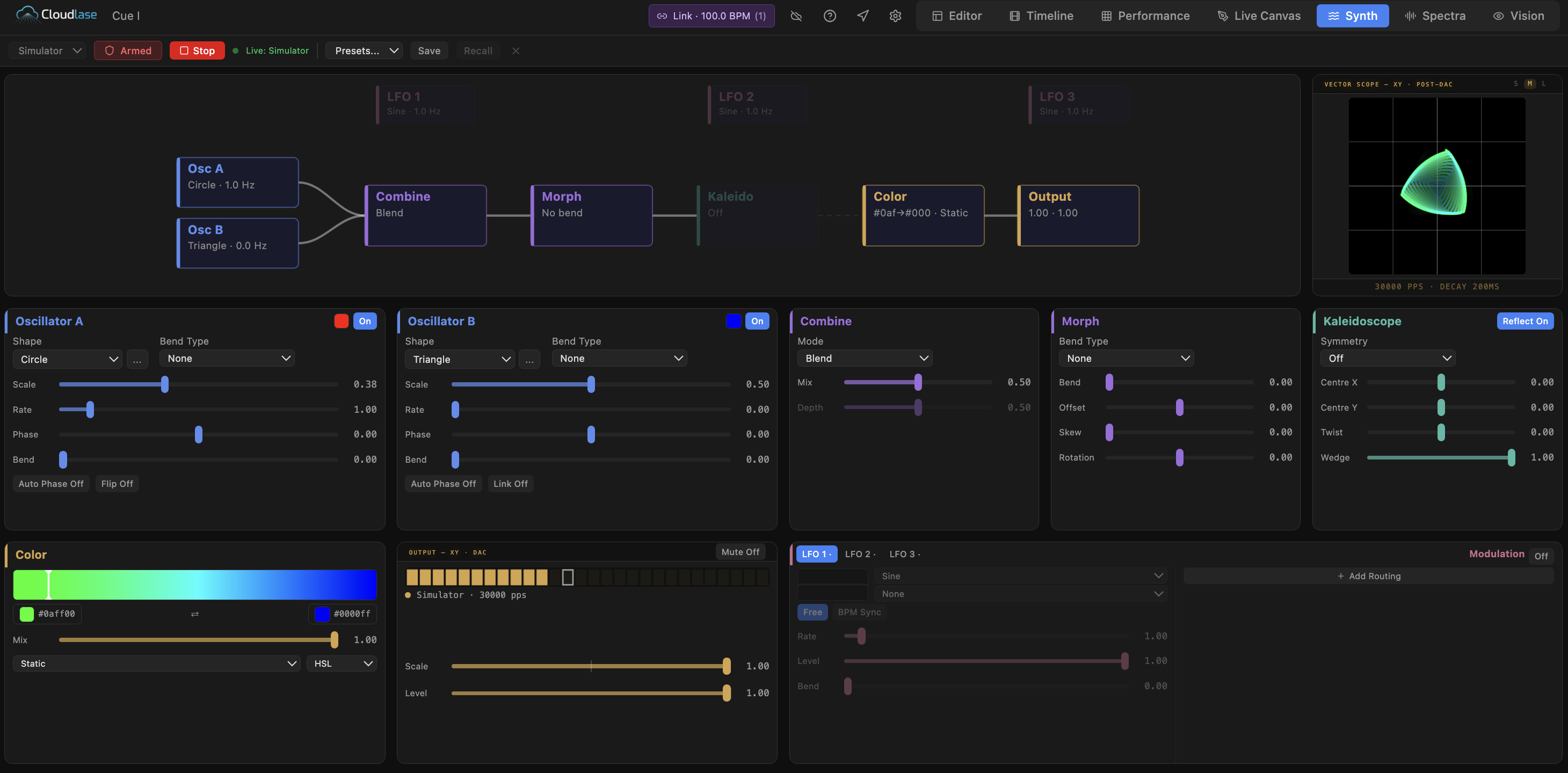 CloudLase laser synthesizer interface