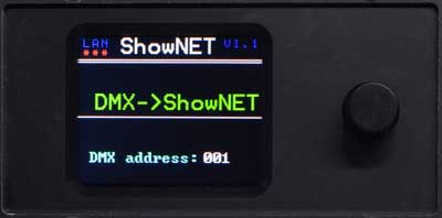 ShowNET display DMX