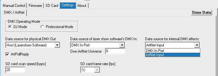 toolbox artnet input