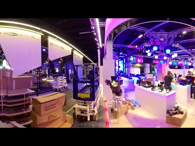 Build-up Prolight + Sound 2018 - Hall 5.0 in 360° Video | Laserworld