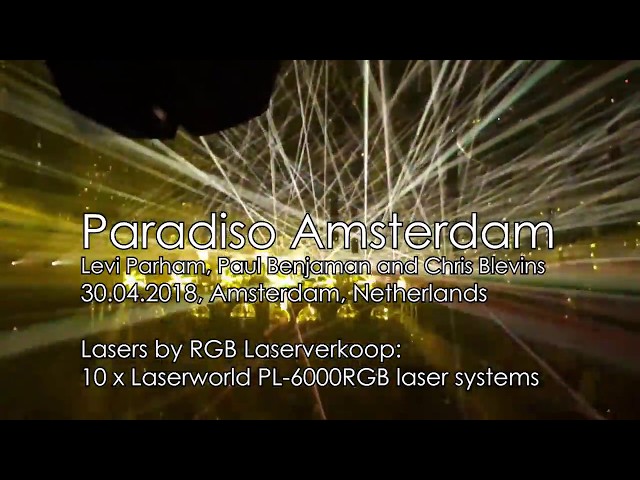 Paradiso Amsterdam - Laser show to sets of Levi Parham, Paul Benjaman, Chris Blevins | Laserworld