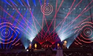 Laser show at the Laserworld stand at Prolight+Sound Frankfurt 2017 - 3