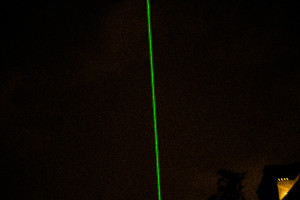 Skylaser Kassel / Germany in December at snowfall