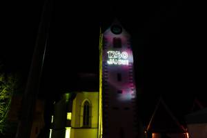 New Year's Eve projection laser show - 1250 years Town of Bohlingen - 6