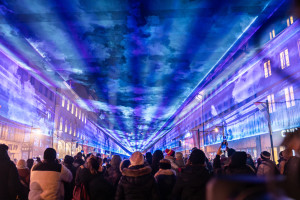 Spectacle laser du Nouvel An dans la ville de Constance, en Allemagne