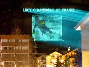Photo projection in Val-d'Isère, France - 2