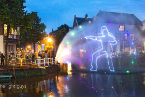 Laser Show on fine spray mist @ Alkmaar City Run 2019