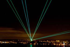 Laser beams over Lake Constance, Germany - December 2012 - 2