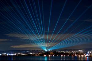 Laser beams over Lake Constance, Germany - December 2012 - 5